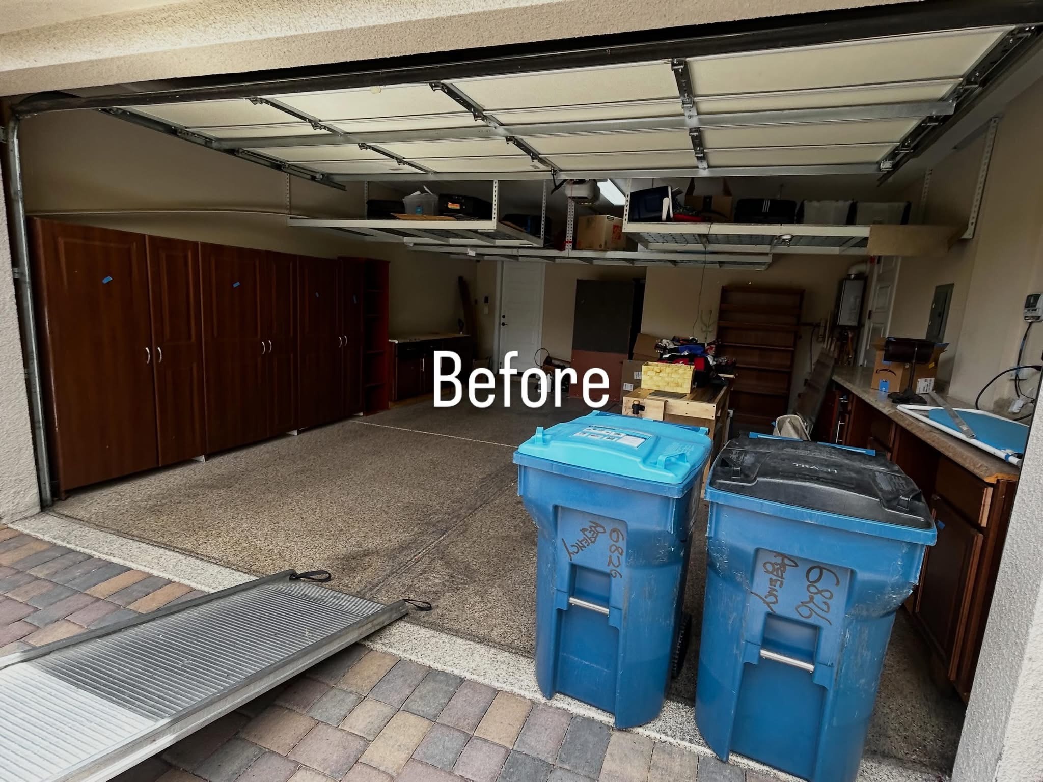 Garage with items ready for junk removal